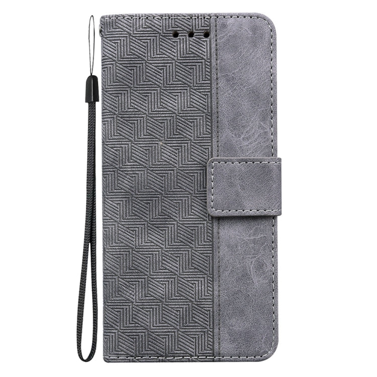 For Samsung Galaxy S25+ 5G Geometric Embossed Leather Phone Case(Grey) - Galaxy S25+ 5G Cases by PMC Jewellery | Online Shopping South Africa | PMC Jewellery | Buy Now Pay Later Mobicred