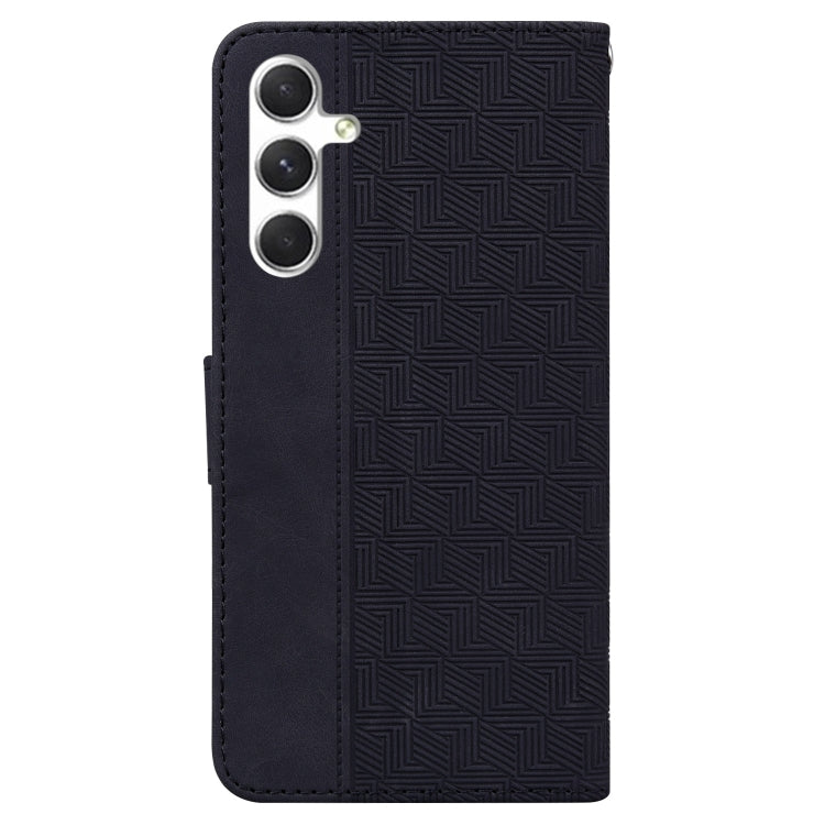 For Samsung Galaxy S25+ 5G Geometric Embossed Leather Phone Case(Black) - Galaxy S25+ 5G Cases by PMC Jewellery | Online Shopping South Africa | PMC Jewellery | Buy Now Pay Later Mobicred
