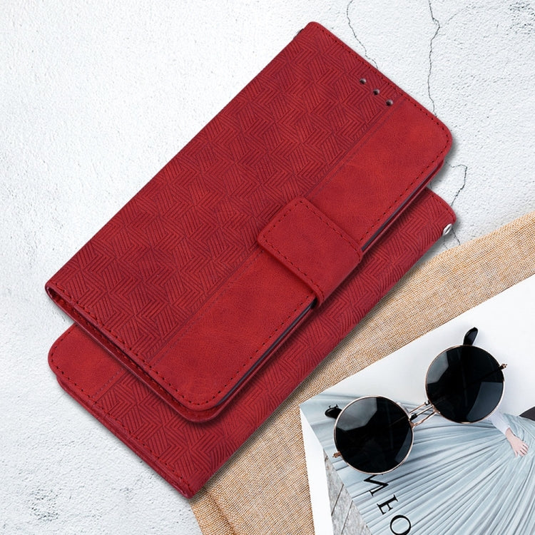 For Samsung Galaxy S25+ 5G Geometric Embossed Leather Phone Case(Red) - Galaxy S25+ 5G Cases by PMC Jewellery | Online Shopping South Africa | PMC Jewellery | Buy Now Pay Later Mobicred