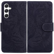 For Samsung Galaxy S25 5G Tiger Embossing Pattern Flip Leather Phone Case(Black)