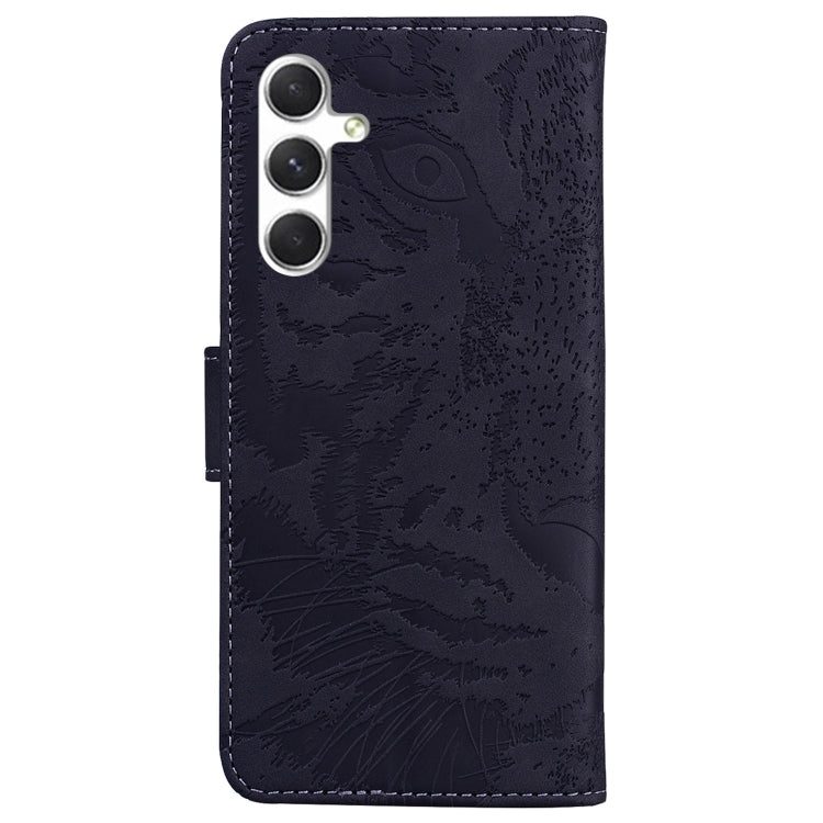 For Samsung Galaxy S25 5G Tiger Embossing Pattern Flip Leather Phone Case(Black)