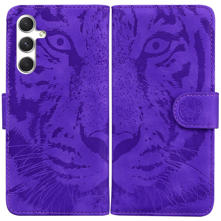 For Samsung Galaxy S25 5G Tiger Embossing Pattern Flip Leather Phone Case(Purple) - Galaxy S25 5G Cases by PMC Jewellery | Online Shopping South Africa | PMC Jewellery | Buy Now Pay Later Mobicred