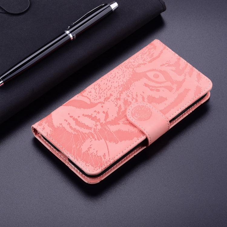 For Samsung Galaxy S25 5G Tiger Embossing Pattern Flip Leather Phone Case(Pink) - Galaxy S25 5G Cases by PMC Jewellery | Online Shopping South Africa | PMC Jewellery | Buy Now Pay Later Mobicred