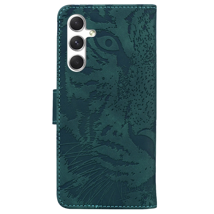 For Samsung Galaxy S25+ 5G Tiger Embossing Pattern Flip Leather Phone Case(Green) - Galaxy S25+ 5G Cases by PMC Jewellery | Online Shopping South Africa | PMC Jewellery | Buy Now Pay Later Mobicred