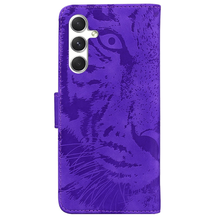 For Samsung Galaxy S25+ 5G Tiger Embossing Pattern Flip Leather Phone Case(Purple) - Galaxy S25+ 5G Cases by PMC Jewellery | Online Shopping South Africa | PMC Jewellery | Buy Now Pay Later Mobicred