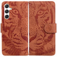 For Samsung Galaxy S25+ 5G Tiger Embossing Pattern Flip Leather Phone Case(Brown) - Galaxy S25+ 5G Cases by PMC Jewellery | Online Shopping South Africa | PMC Jewellery | Buy Now Pay Later Mobicred