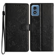 For Motorola Moto G Play 5G 2024 Butterflies and Flowers Leather Phone Case(Black) - Motorola Cases by PMC Jewellery | Online Shopping South Africa | PMC Jewellery | Buy Now Pay Later Mobicred