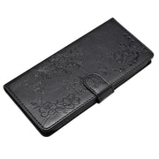 For Motorola Moto G Play 5G 2024 Butterflies and Flowers Leather Phone Case(Black)