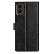 For Motorola Moto G Stylus 5G 2024 Butterflies and Flowers Leather Phone Case(Black)