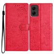 For Motorola Moto G Stylus 5G 2024 Butterflies and Flowers Leather Phone Case(Red) - free shipping - PMC Jewellery - Order now!