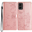 For Motorola Moto G Stylus 5G 2024 Butterflies and Flowers Leather Phone Case(Rose Gold) - Motorola Cases by PMC Jewellery | Online Shopping South Africa | PMC Jewellery | Buy Now Pay Later Mobicred