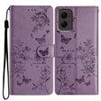 For Motorola Moto G Stylus 5G 2024 Butterflies and Flowers Leather Phone Case(Purple) - Motorola Cases by PMC Jewellery | Online Shopping South Africa | PMC Jewellery | Buy Now Pay Later Mobicred