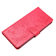 For Motorola Moto G Play 2024 Butterflies and Flowers Leather Phone Case(Red)