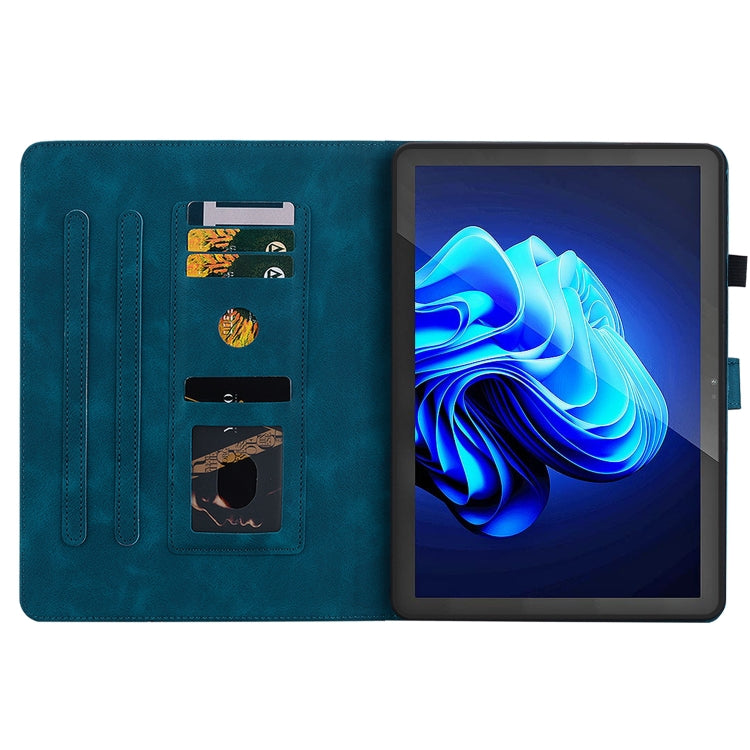 For itel Pad One 10.1 Lily Embossed Leather Tablet Case(Dark Blue) - Others by PMC TechLife | Online Shopping South Africa | PMC TechLife | Buy Now Pay Later Mobicred