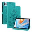 For itel VistaTab 30 Lily Embossed Leather Tablet Case(Green) - Others by PMC TechLife | Online Shopping South Africa | PMC TechLife | Buy Now Pay Later Mobicred