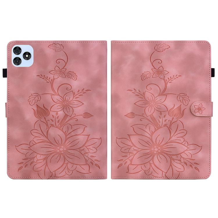For itel VistaTab 30 Lily Embossed Leather Tablet Case(Pink) - Others by PMC TechLife | Online Shopping South Africa | PMC TechLife | Buy Now Pay Later Mobicred