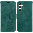 For Samsung Galaxy S25 5G Little Tiger Embossed Leather Phone Case(Green) - Galaxy S25 5G Cases by PMC Jewellery | Online Shopping South Africa | PMC Jewellery | Buy Now Pay Later Mobicred