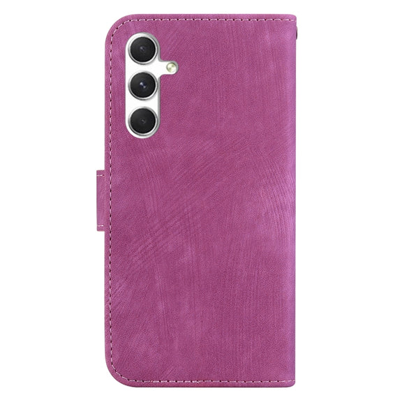 For Samsung Galaxy S25 5G Little Tiger Embossed Leather Phone Case(Rose Red)