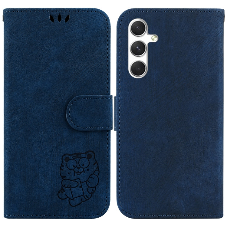 For Samsung Galaxy S25+ 5G Little Tiger Embossed Leather Phone Case(Dark Blue) - free shipping - PMC Jewellery - Order now!