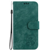 For Samsung Galaxy S25 Ultra 5G Little Tiger Embossed Leather Phone Case(Green)