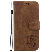 For Samsung Galaxy S25 Ultra 5G Little Tiger Embossed Leather Phone Case(Brown)