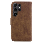 For Samsung Galaxy S25 Ultra 5G Little Tiger Embossed Leather Phone Case(Brown)