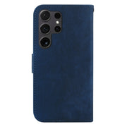 For Samsung Galaxy S25 Ultra 5G Little Tiger Embossed Leather Phone Case(Dark Blue)