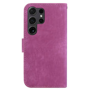 For Samsung Galaxy S25 Ultra 5G Little Tiger Embossed Leather Phone Case(Rose Red)