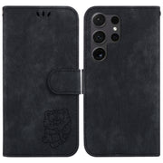 For Samsung Galaxy S25 Ultra 5G Little Tiger Embossed Leather Phone Case(Black)