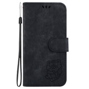 For Samsung Galaxy S25 Ultra 5G Little Tiger Embossed Leather Phone Case(Black)