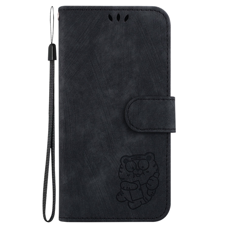 For Samsung Galaxy S25 Ultra 5G Little Tiger Embossed Leather Phone Case(Black)