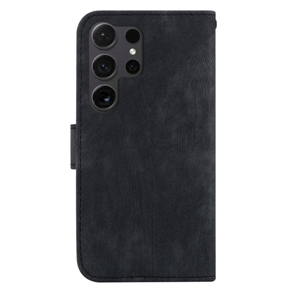 For Samsung Galaxy S25 Ultra 5G Little Tiger Embossed Leather Phone Case(Black)