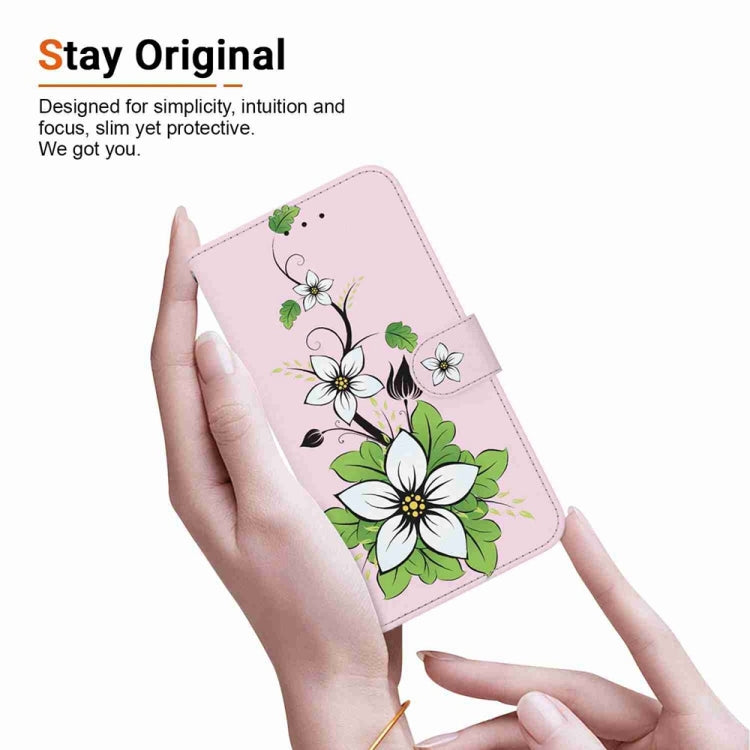 For Samsung Galaxy S25 Ultra 5G Crystal Texture Colored Drawing Leather Phone Case(Lily)