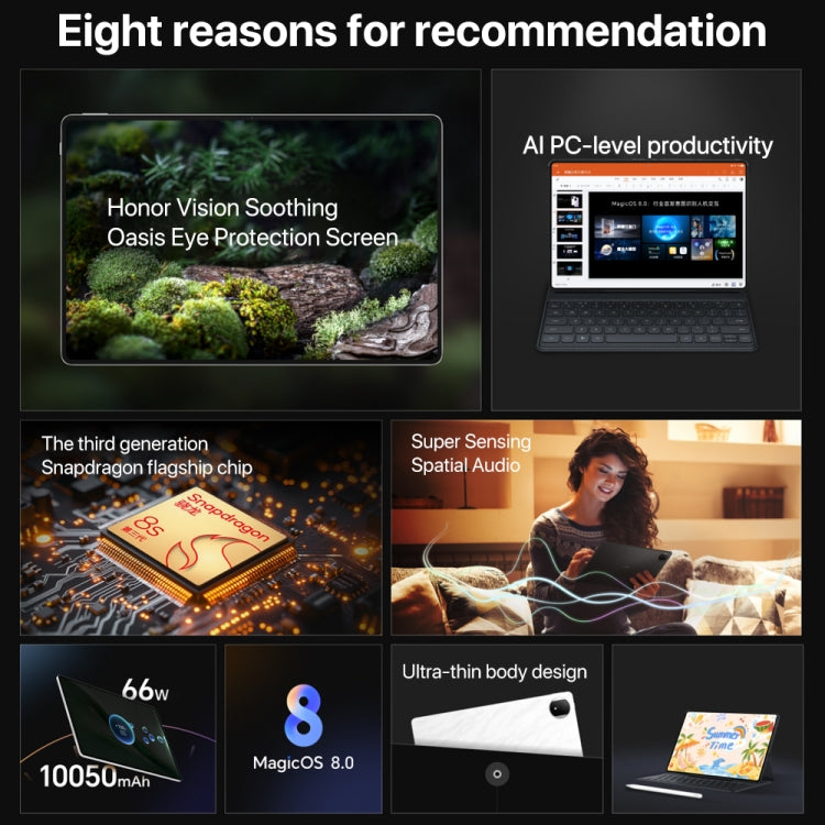 Honor MagicPad2 WiFi Tablet PC, 8GB+256GB, 12.3 inch MagicOS 8.0.1 Qualcomm Snapdragon 8s Gen 3 Octa Core(White) - free shipping - PMc TechLife - Order now!