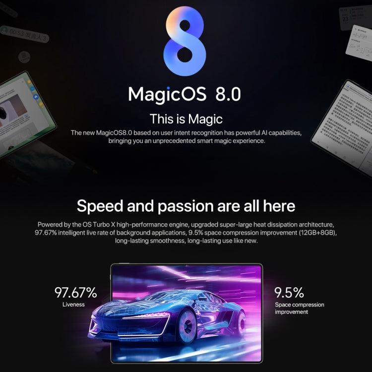 Honor MagicPad2 WiFi Tablet PC, 8GB+256GB, 12.3 inch MagicOS 8.0.1 Qualcomm Snapdragon 8s Gen 3 Octa Core(Black) - free shipping - PMc TechLife - Order now!