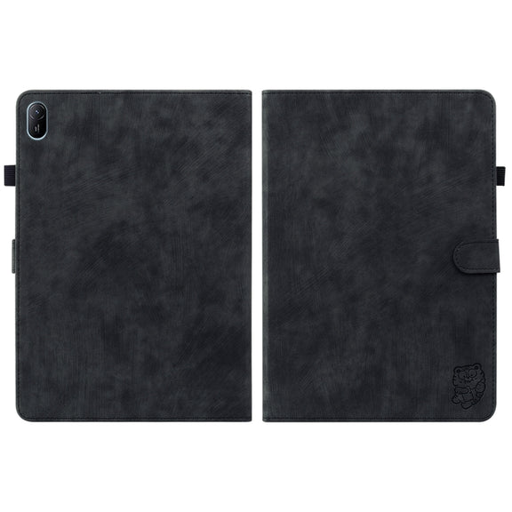 For Huawei MatePad SE 11 2024 Tiger Pattern Flip Leather Tablet Case(Black)