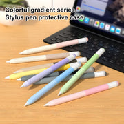 For Apple Pencil USB-C Gradient Silicone Stylus Protective Case(Yellow)