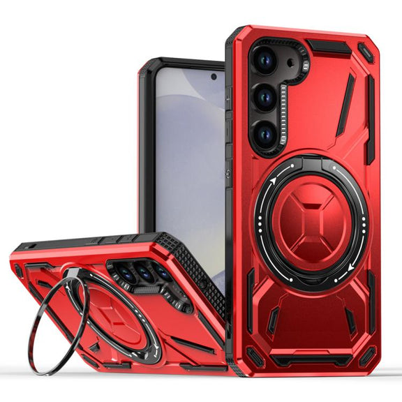 For Samsung Galaxy S25 5G Armor II Series MagSafe Magnetic Holder Phone Case(Red)