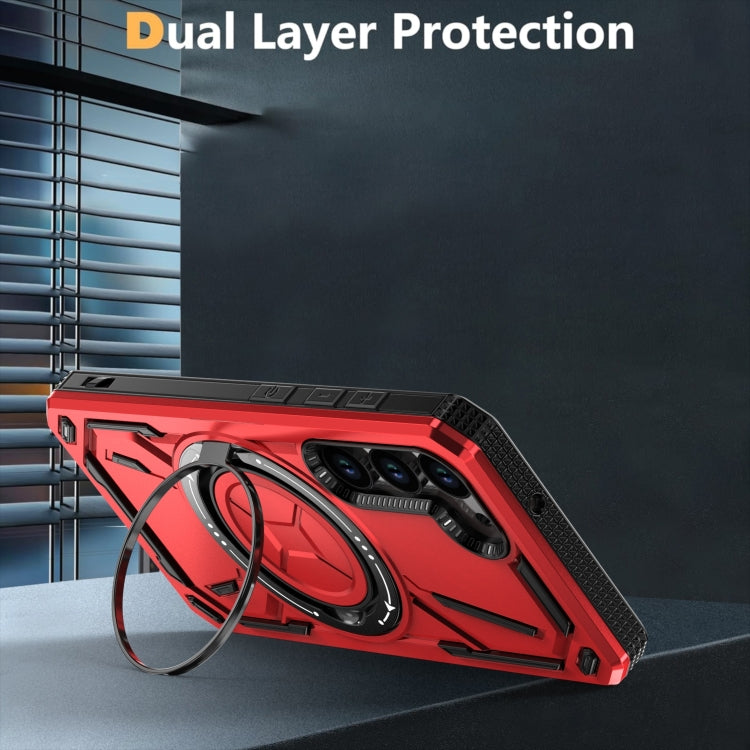 For Samsung Galaxy S25 5G Armor II Series MagSafe Magnetic Holder Phone Case(Light Blue) - Galaxy S25 5G Cases by PMC Jewellery | Online Shopping South Africa | PMC Jewellery | Buy Now Pay Later Mobicred