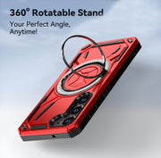 For Samsung Galaxy S25 5G Armor II Series MagSafe Magnetic Holder Phone Case(Red)