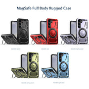 For Samsung Galaxy S25 5G Armor II Series MagSafe Magnetic Holder Phone Case(Light Purple)