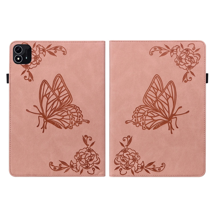 For itel Pad One 10.1 Butterfly Flower Embossed Leather Tablet Case(Rose Gold) - free shipping - PMC TechLife - Order now!