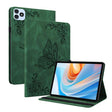 For itel VistaTab 30 Butterfly Flower Embossed Leather Tablet Case(Green) - Others by PMC TechLife | Online Shopping South Africa | PMC TechLife | Buy Now Pay Later Mobicred