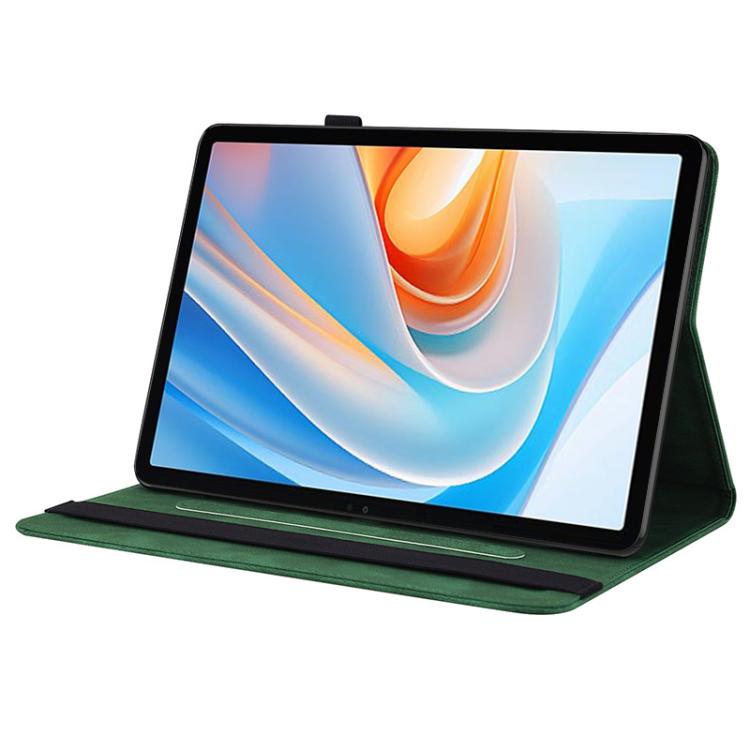 For itel VistaTab 30 Butterfly Flower Embossed Leather Tablet Case(Green)