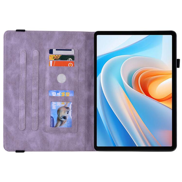 For itel VistaTab 30 Butterfly Flower Embossed Leather Tablet Case(Purple) - Others by PMC TechLife | Online Shopping South Africa | PMC TechLife | Buy Now Pay Later Mobicred