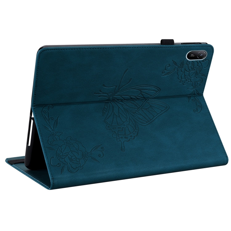For Huawei MatePad SE 11 2024 Butterfly Flower Embossed Leather Tablet Case(Blue) - Huawei by PMC Jewellery | Online Shopping South Africa | PMC Jewellery | Buy Now Pay Later Mobicred