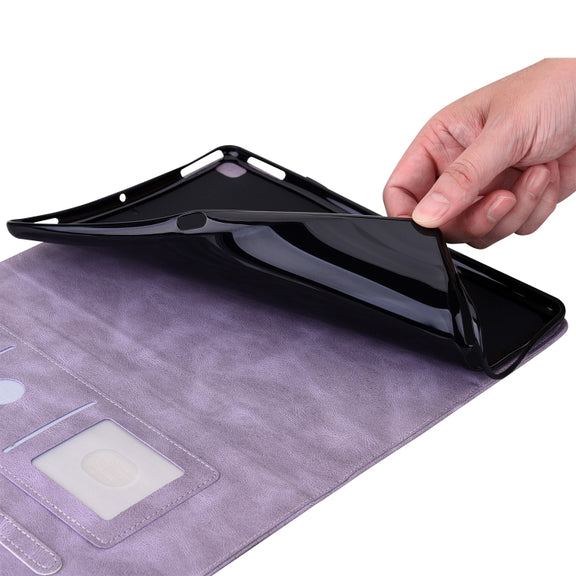 For Huawei MatePad SE 11 2024 Butterfly Flower Embossed Leather Tablet Case(Purple)