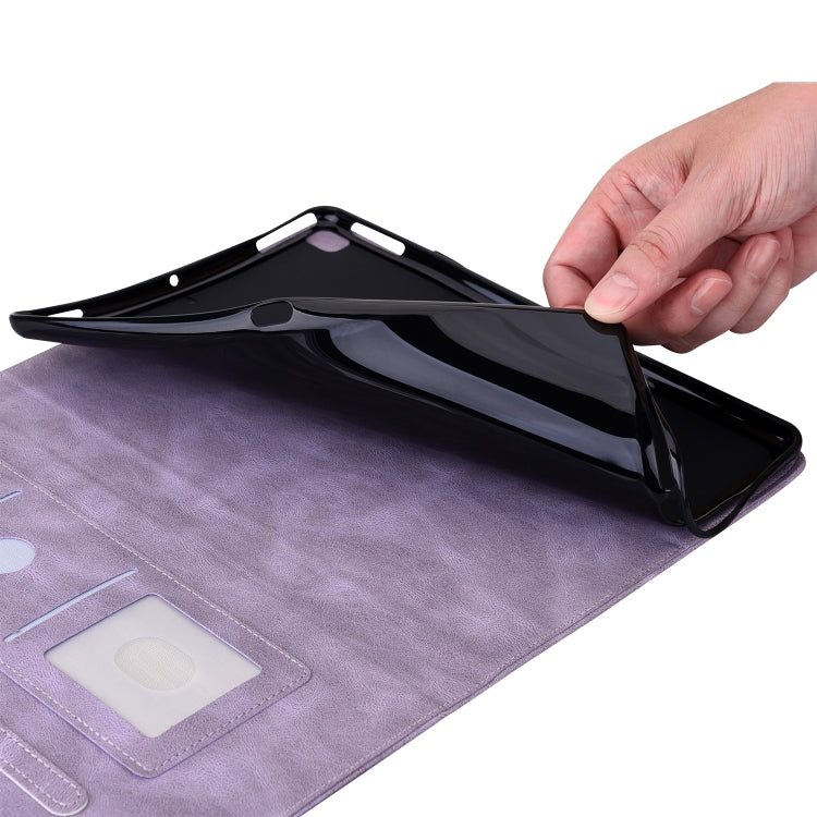 For Huawei MatePad SE 11 2024 Butterfly Flower Embossed Leather Tablet Case(Purple)