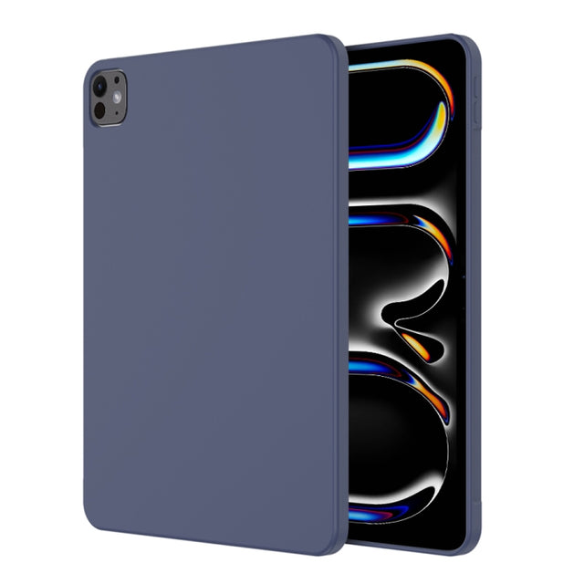 For iPad Pro 13 2024 Mutural Silicone Microfiber Tablet Case(Midnight Blue)