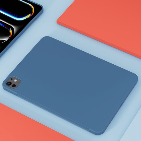 For iPad Pro 11 2024 Mutural Silicone Microfiber Tablet Case(Midnight Blue)